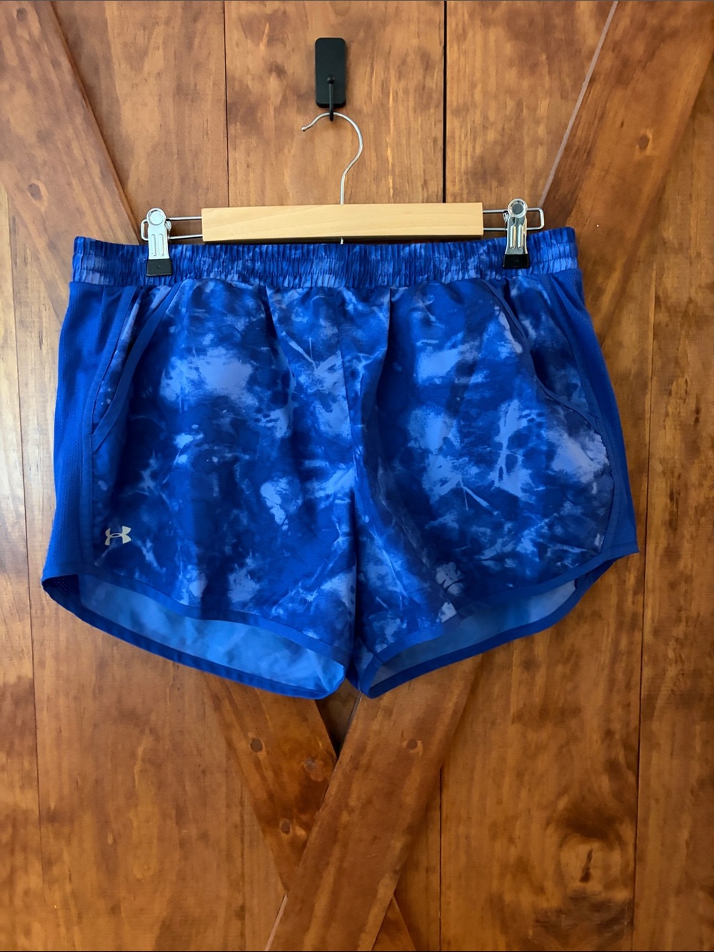 Under Armour Blue Tie-Dye Athletic Running Shorts